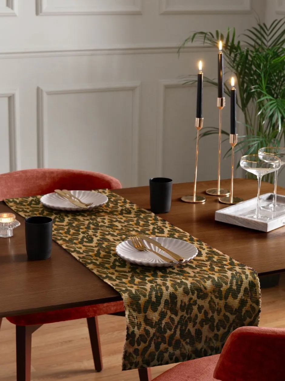 Tafellinnen En Placemats |Furn tafelloper met luipaardprint