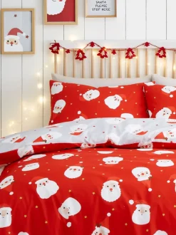 Kinderbeddengoed|Fusion Easycare Kerstmis Dekbedovertrek Set Rode Vrolijke Kerstman