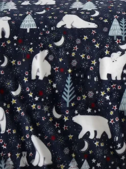 Kinderbeddengoed|Fusion Plush Christmas Duvet Cover Set Blauwe sterrennacht