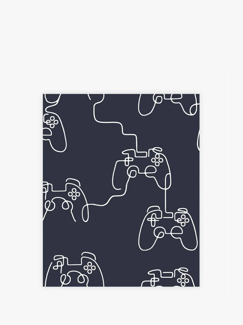 Behang*Next Gamer Doodle 10M Wallpaper Blauw
