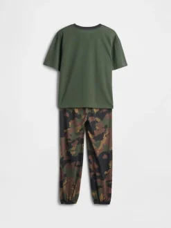 Pyjama's*Gap camouflage pyjama met korte mouwen (6-13jr)