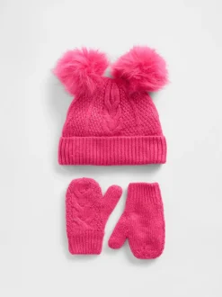 Mutsjes En Antikrabwantjes|Mutsen, Handschoenen En Sjaals|Gap Pom Beanie and Mittens Set