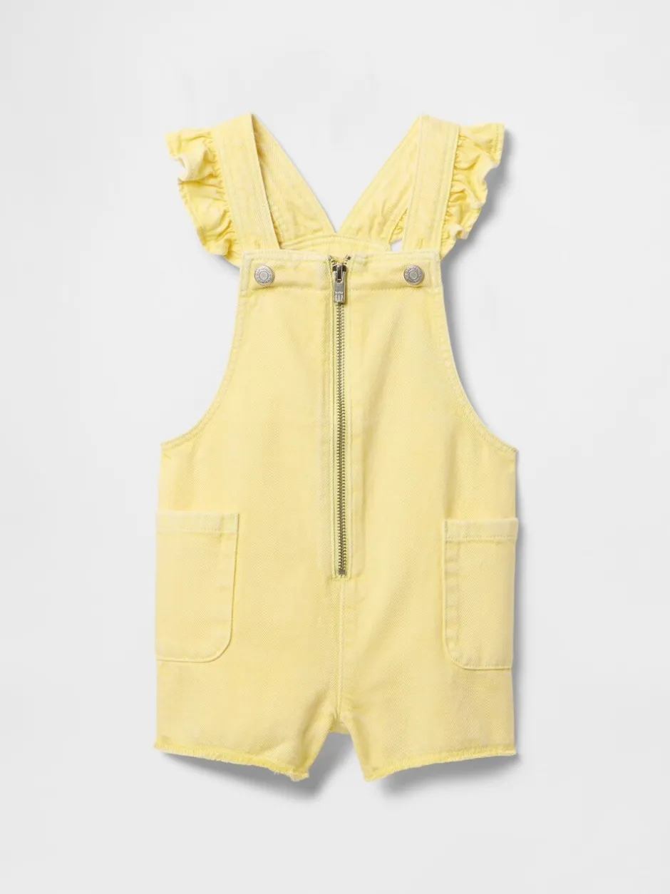 Tuinbroeken*Gap ultrazachte denim bretelbroek met ruches (6 mnd - 5 jr)