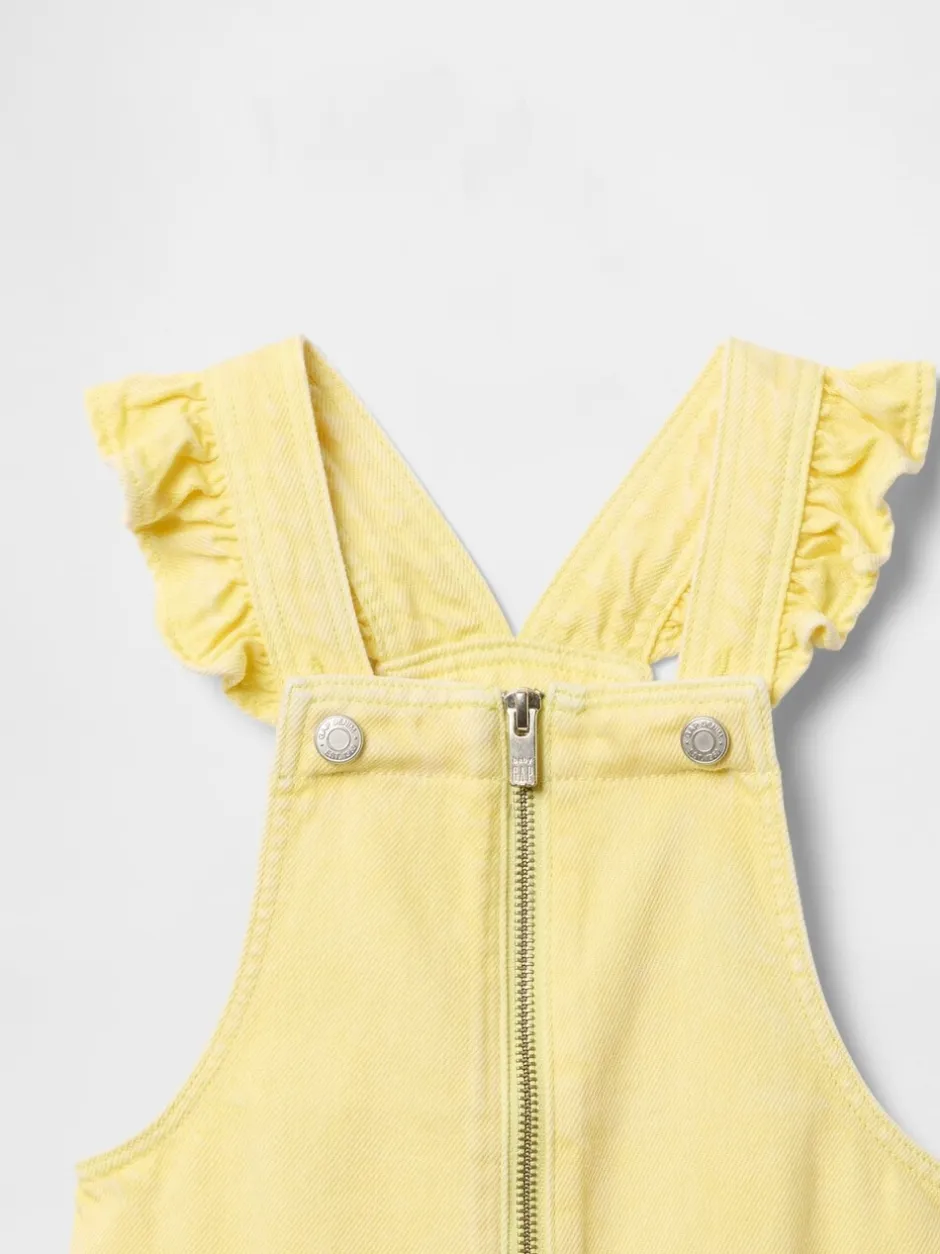Tuinbroeken*Gap ultrazachte denim bretelbroek met ruches (6 mnd - 5 jr)