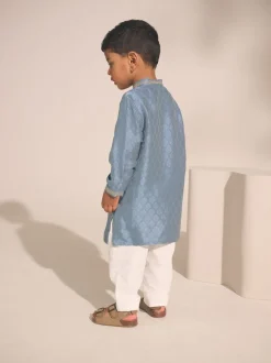 Kurtas|Shirts|Next Geborduurde blauwe bladeren - Eid Koerta (3mnd -16jr)