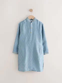 Kurtas|Shirts|Next Geborduurde blauwe bladeren - Eid Koerta (3mnd -16jr)