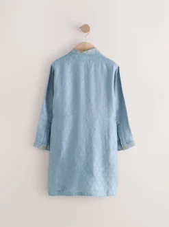 Kurtas|Shirts|Next Geborduurde blauwe bladeren - Eid Koerta (3mnd -16jr)