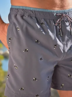 Badkleding|Fat Face - FatFace - Zwemshort Geborduurde walvis in marineblauw