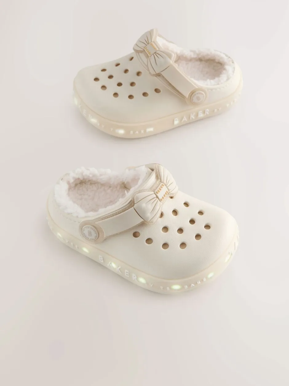 Pantoffels|Baker by Ted Baker - met borg gevoerde klomppantoffels voor meisjes Gebroken wit