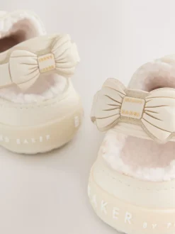 Pantoffels|Baker by Ted Baker - met borg gevoerde klomppantoffels voor meisjes Gebroken wit