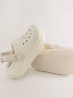 Pantoffels|Baker by Ted Baker - met borg gevoerde klomppantoffels voor meisjes Gebroken wit