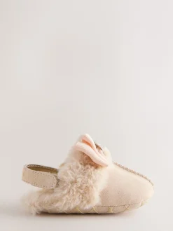 Gelegenheidskleding|Baker by Ted Baker - gewatteerde muiltjes met imitatiebont voor babymeisjes Gebroken wit