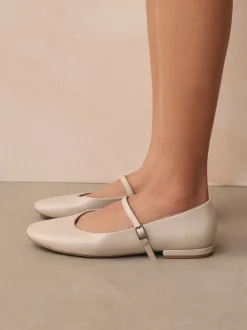 Lage Schoenen|Next - Mary Jane-schoenen met ronde neus Gebroken wit