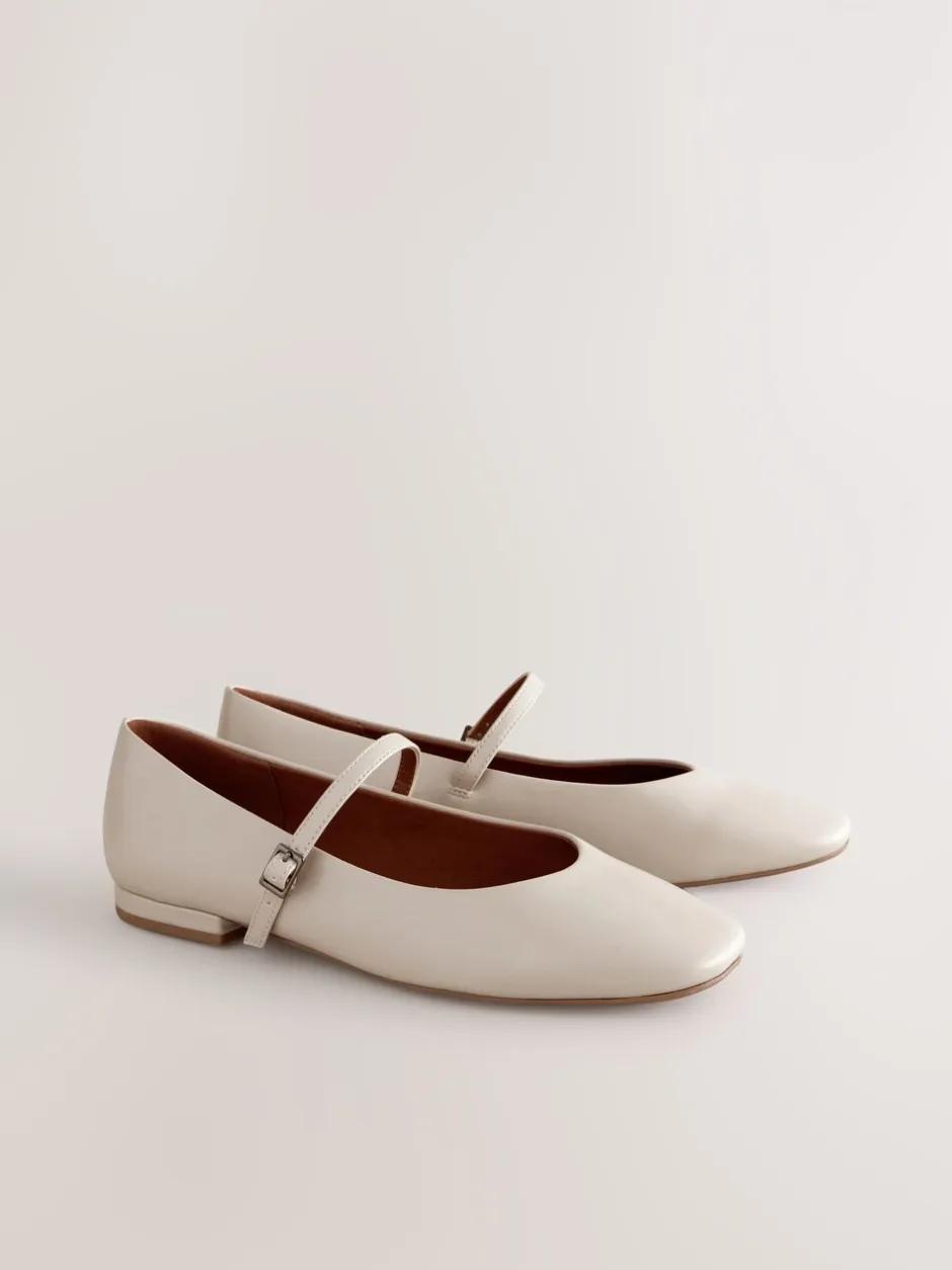 Lage Schoenen|Next - Mary Jane-schoenen met ronde neus Gebroken wit