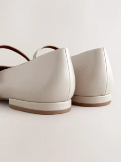 Lage Schoenen|Next - Mary Jane-schoenen met ronde neus Gebroken wit