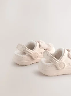 Pantoffels*Next - Pantoffelklompen met voering van imitatiebont Gebroken wit