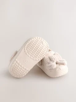 Pantoffels*Next - Pantoffelklompen met voering van imitatiebont Gebroken wit