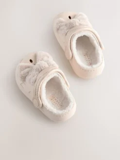 Pantoffels*Next - Pantoffelklompen met voering van imitatiebont Gebroken wit