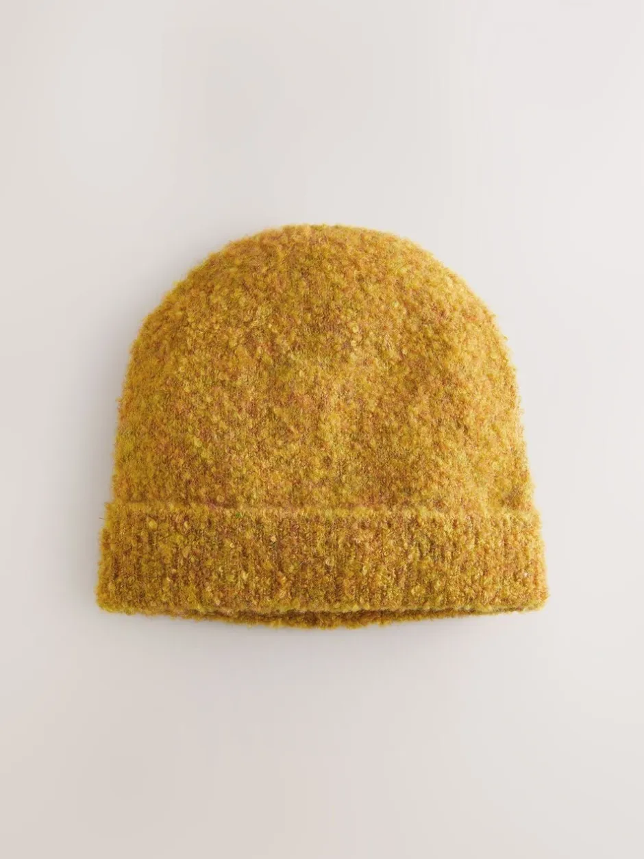 Mutsen, Handschoenen En Sjaals|Next Geel - Boucle Knitted Beanie Hat
