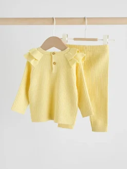Sets En Combisets|Truien En Breisels*Next Geel - Gebreide babytrui en leggings set 2 -delig (0mnd -3jr)