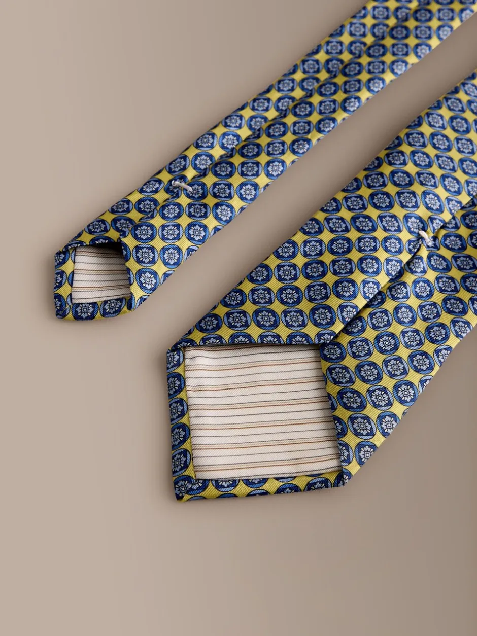 Stropdassen En Pochets|Next Geel - Signature Silk Italian Geometric Tie