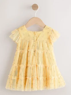 Gelegenheidskleding|Next - Baby Mesh Dress (0mths-2yrs) Geel ditsy