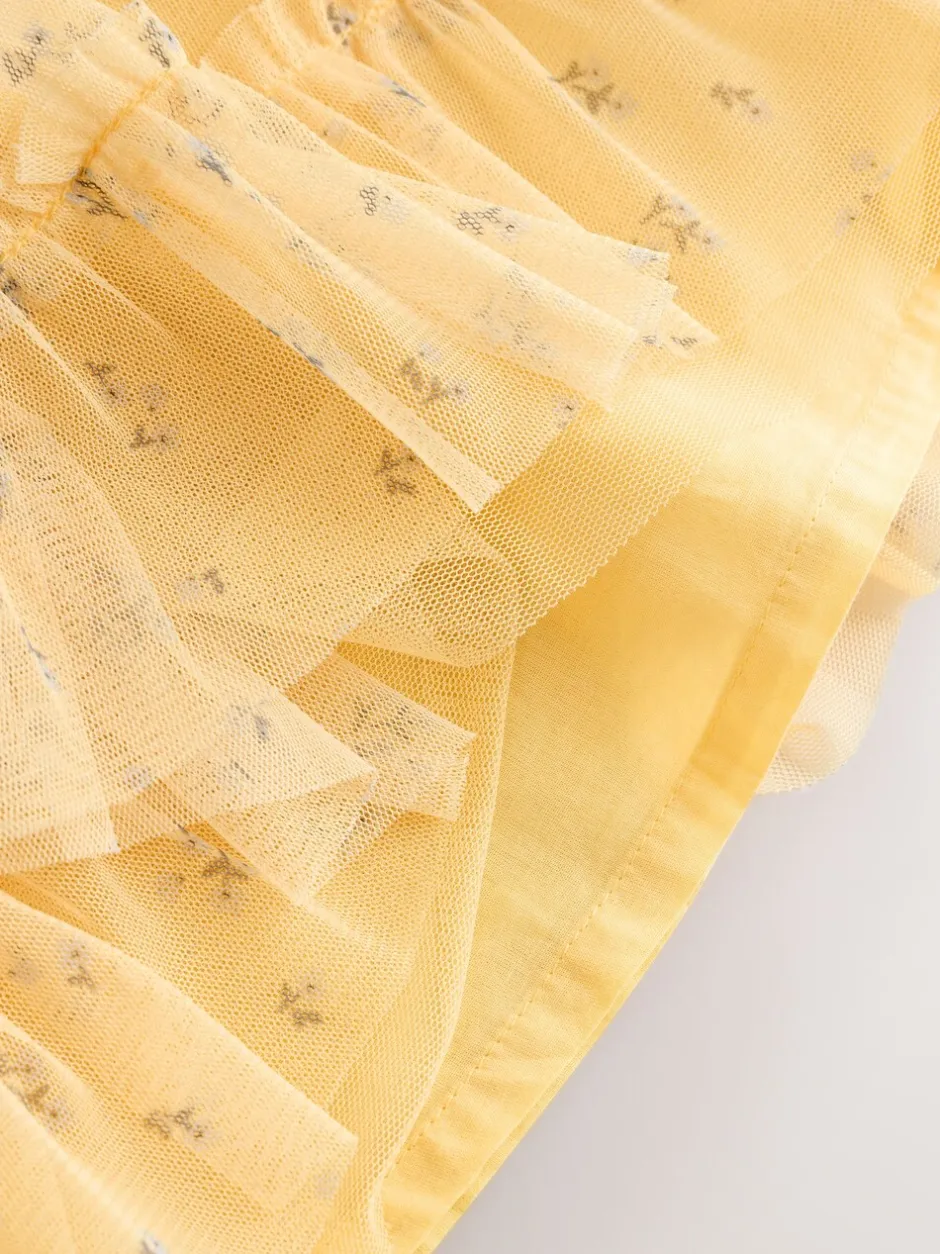 Gelegenheidskleding|Next - Baby Mesh Dress (0mths-2yrs) Geel ditsy