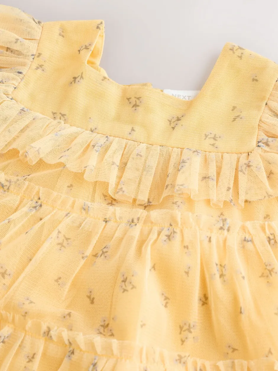 Gelegenheidskleding|Next - Baby Mesh Dress (0mths-2yrs) Geel ditsy