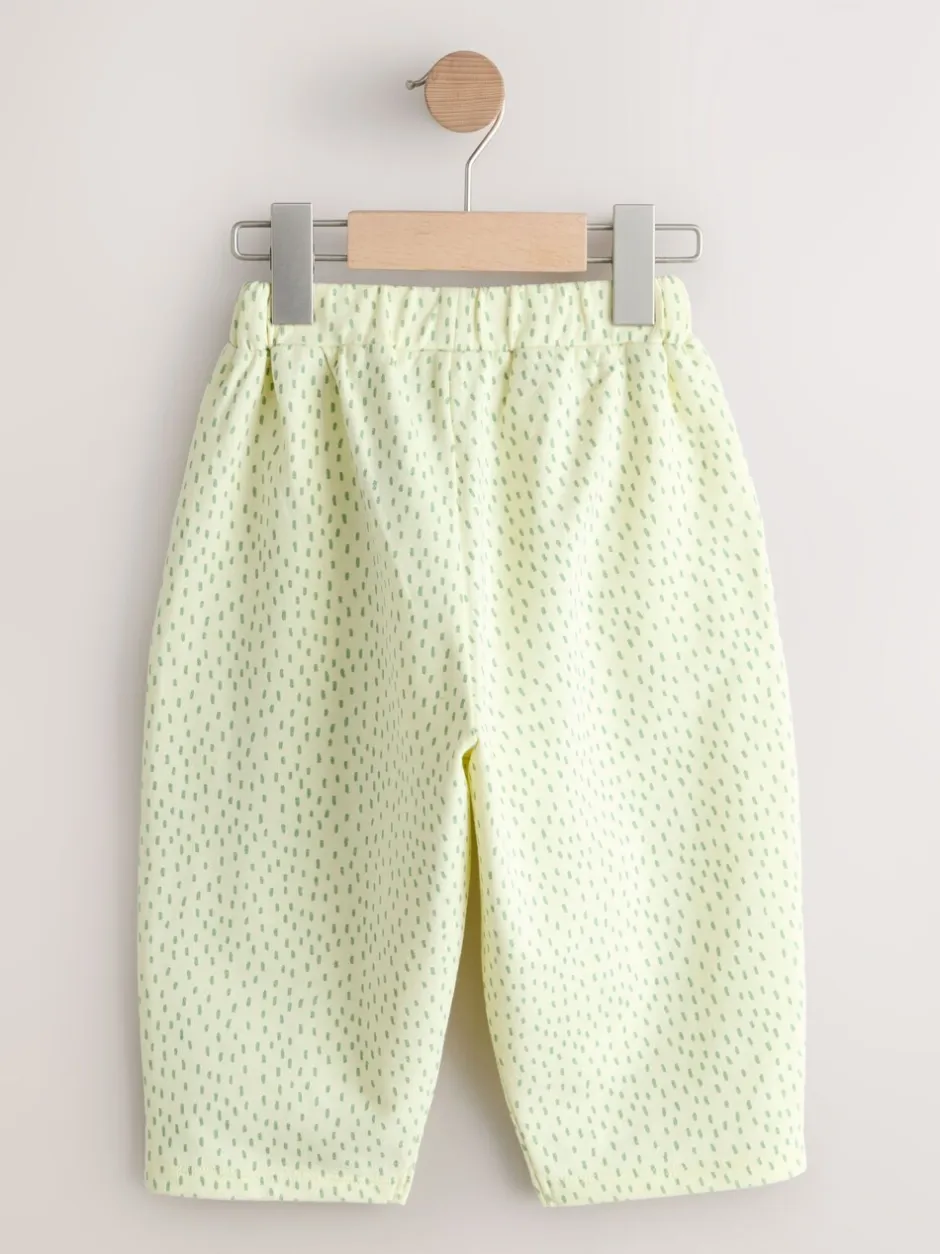 Broeken En Leggings|Next - Embellished Barrel Trousers (3mths-7yrs) Geel met citroenenprint