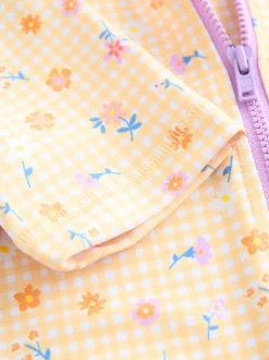 Badkleding|Badkleding*Next Geel met fijne gingham-ruit - Zonbeschermend badpak (3 mnd-10 jr)