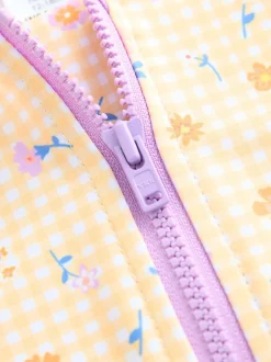 Badkleding|Badkleding*Next Geel met fijne gingham-ruit - Zonbeschermend badpak (3 mnd-10 jr)