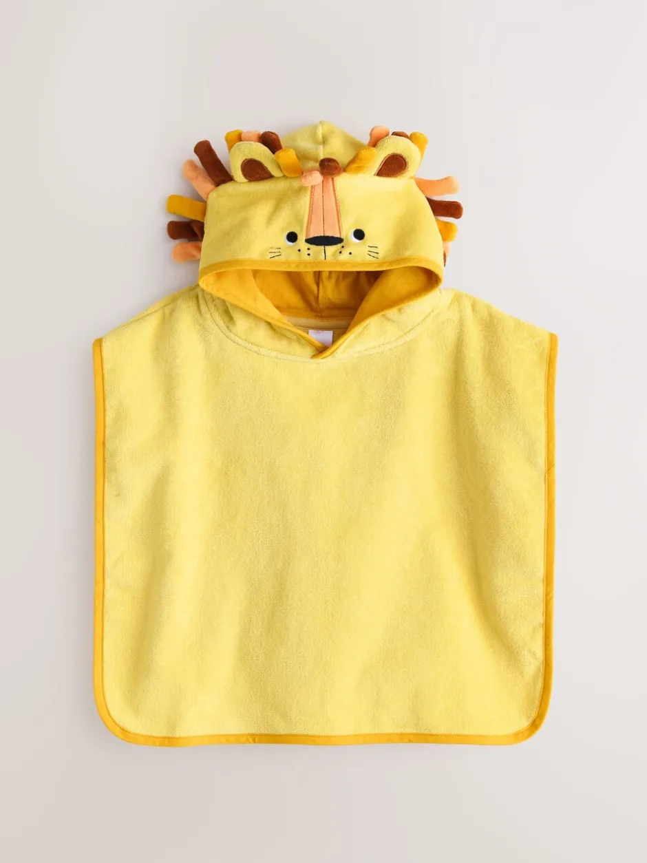 Badkleding|Badkleding*Next - Towelling Poncho (9mths-6yrs) Geel met leeuwprint