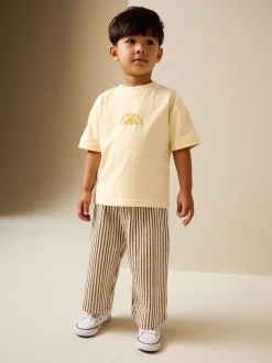 Shorts|Next Geel zonneprint - Short Sleeve T-Shirt and Lightweight Joggers Set (3mths-7yrs)