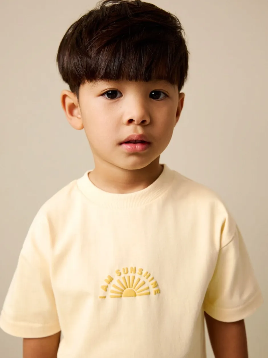 Shorts|Next Geel zonneprint - Short Sleeve T-Shirt and Lightweight Joggers Set (3mths-7yrs)