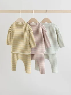 Tops|Sets En Outfits*Next Geel/roze/blauw - Baby Jersey Tops and Leggings Set 6 Piece (0mths-2yrs)