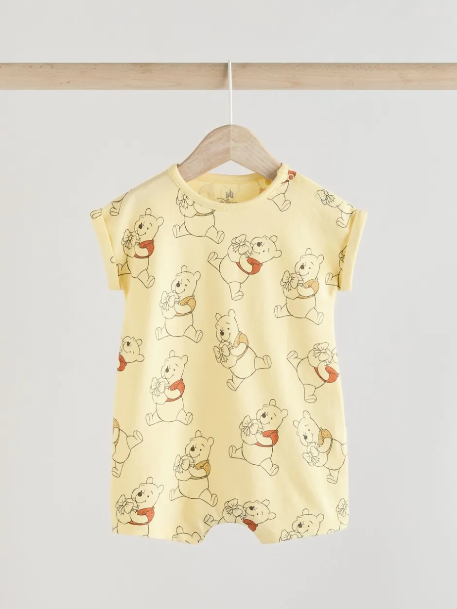 Rompertjes En Tuinbroeken*Next Geel/wit - 2 Pack Printed Winnie The Pooh Baby Rompers
