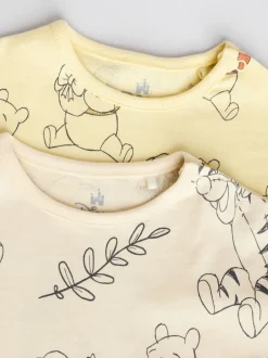 Rompertjes En Tuinbroeken*Next Geel/wit - 2 Pack Printed Winnie The Pooh Baby Rompers