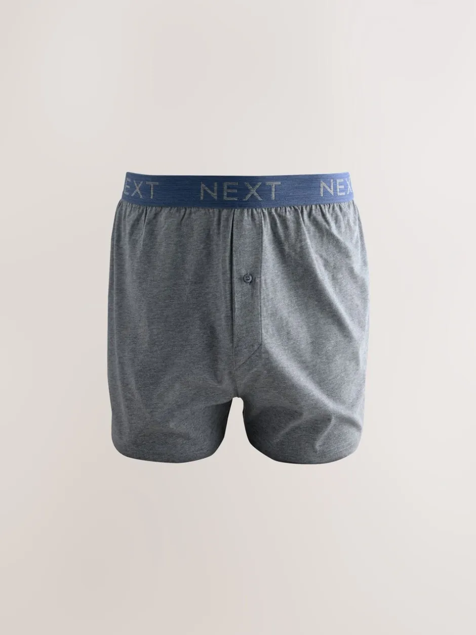Ondergoed|Ondergoed*Next - Boxershorts met wijde pasvorm Gemêleerd blauw/grijs