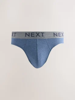 Ondergoed|Ondergoed*Next - Verpakking van 10 - Katoenrijke slips Gemêleerd blauw/grijs
