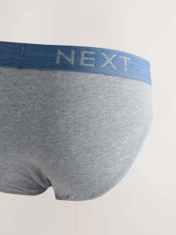 Ondergoed|Ondergoed*Next - Verpakking van 10 - Katoenrijke slips Gemêleerd blauw/grijs