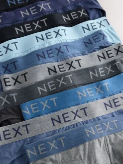 Ondergoed|Ondergoed*Next - Verpakking van 10 - Katoenrijke slips Gemêleerd blauw/grijs