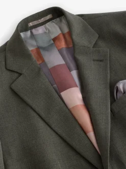 Blazers En Business-Jasjes|Pakken|Next - Slim Fit - Meegevend stretchkostuumjasje Gemêleerd groen