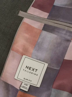 Blazers En Business-Jasjes|Pakken|Next - Slim Fit - Meegevend stretchkostuumjasje Gemêleerd groen