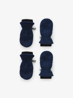 Mutsjes En Antikrabwantjes|Mutsen, Handschoenen En Sjaals|Next Gemêleerd marineblauw - Verpakking van 2 fleece wanten (3mnd -6jr)