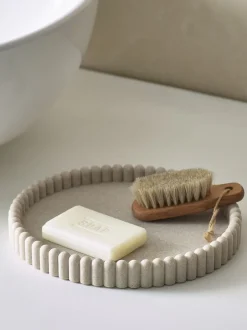 Tafelgerei*Next Geribbeld rond dienblad Natuurlijk