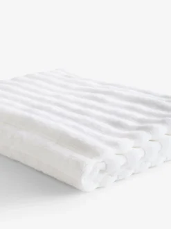 Handdoeken En Badmatten|Next Geribbelde handdoek Wit