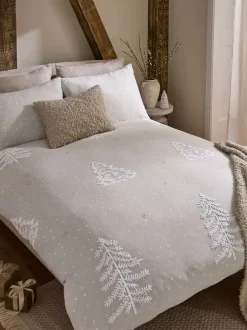 Beddengoedsets En Dekbedovertrekken|Next Getufte bomen 100% geborsteld katoenen Kerstmis Dekbedovertrek Set
