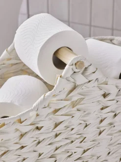 Badkameraccessoires|Next Geweven toiletrolhouder en -opbergset Crème