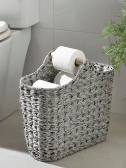 Badkameraccessoires*Next Geweven toiletrolhouder en -opbergset Grijs