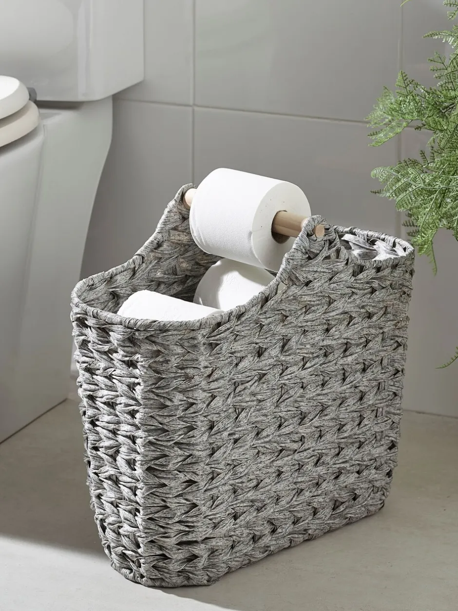 Badkameraccessoires*Next Geweven toiletrolhouder en -opbergset Grijs